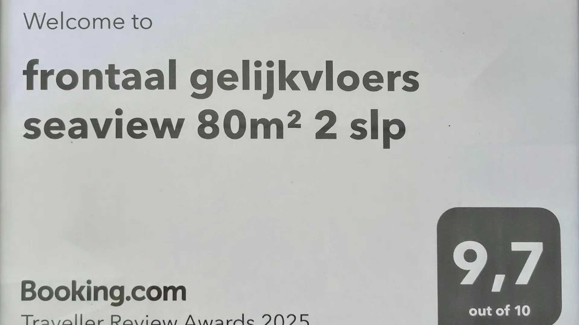 Frontaal Gelijkvloers Seaview 80M² 2 Slp location